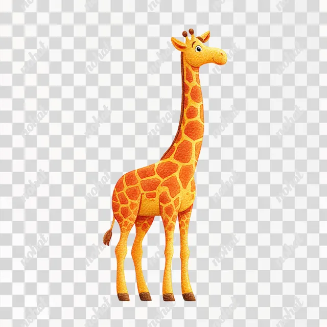 PNG 3D Watercolor Giraffe Illustration