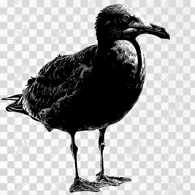 PNG Black Seagull Silhouette Vector