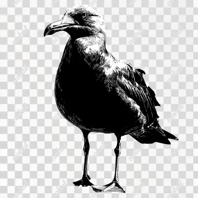 PNG Black Seagull Silhouette Vector Cutout