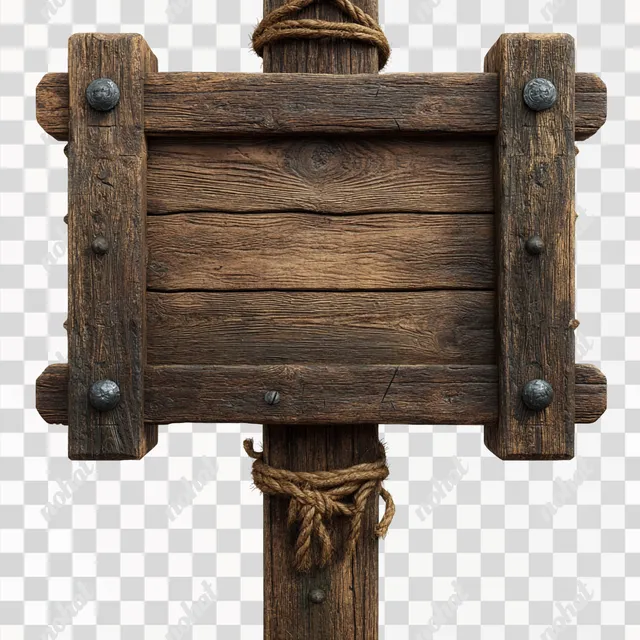 PNG Blank Medieval Wooden Road Sign