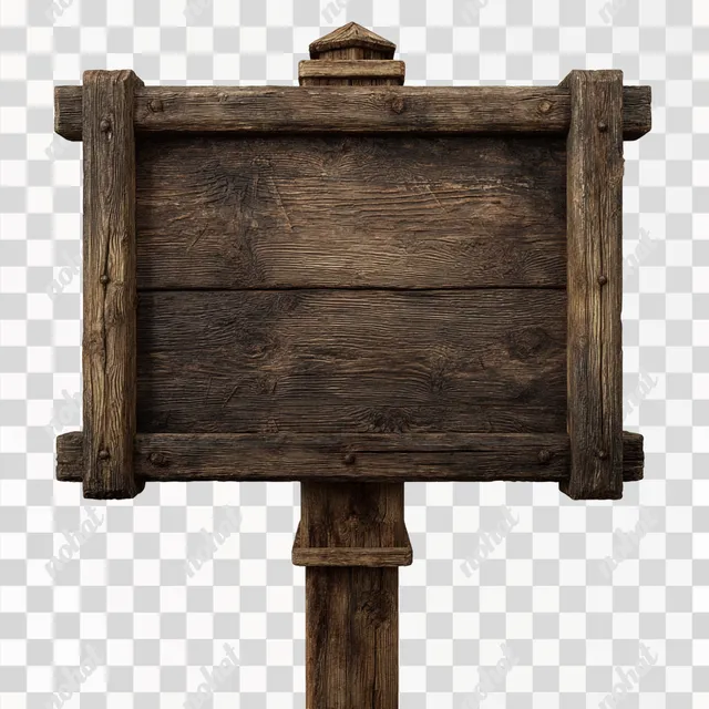 PNG Blank Wooden Medieval Road Sign