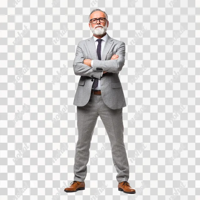 PNG Confident Mature Businessman in Formal Attire