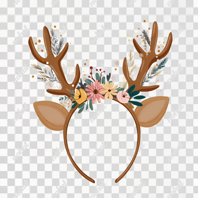 PNG Crafty Reindeer Headband Illustration