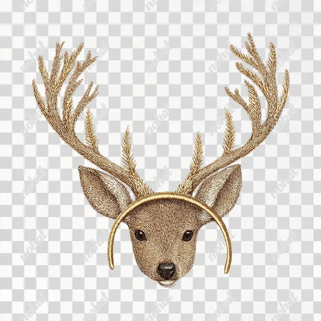 PNG Crafty Reindeer Headband Illustration