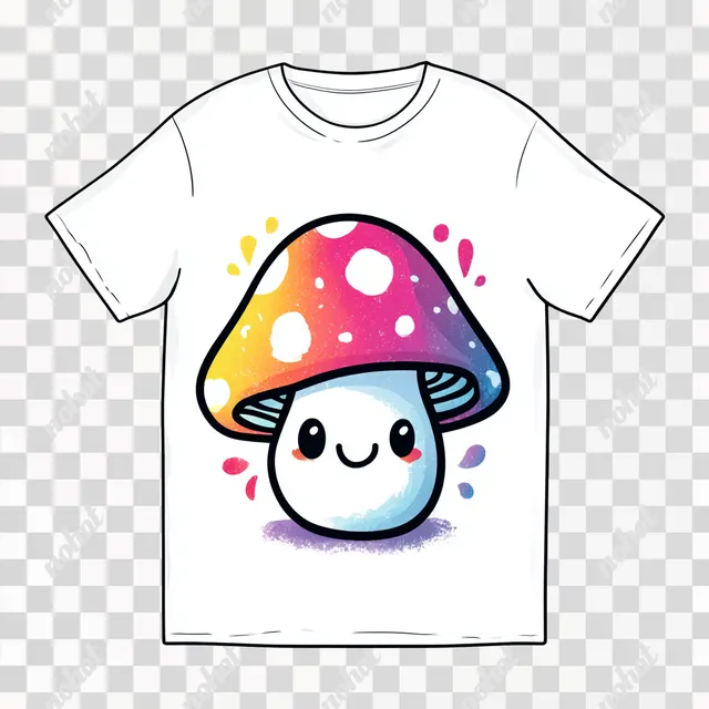 PNG Cute Kawaii Mushroom T-Shirt Design