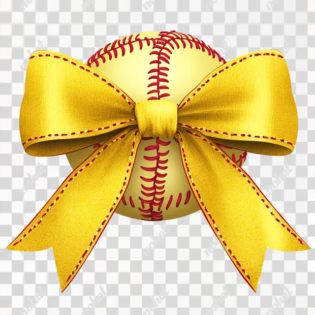 PNG Cute Softball Bow Illustration for Girls Teams