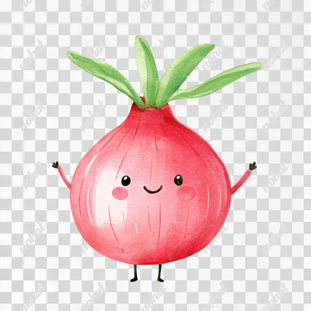 PNG Cute Watercolor Onion Illustration