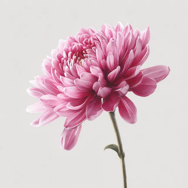 PNG Delicate Pink Chrysanthemum Flower Illustration