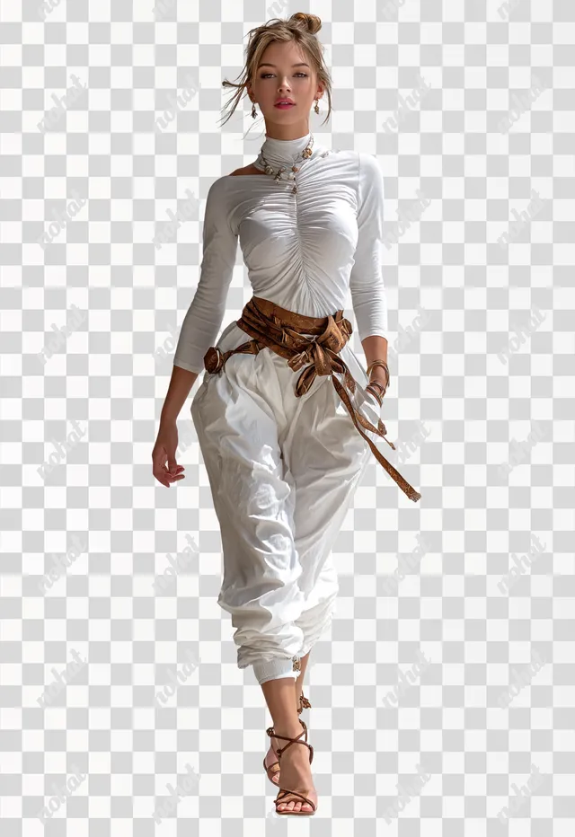 Free: PNG Elegant Model in White Attire - nohat.cc