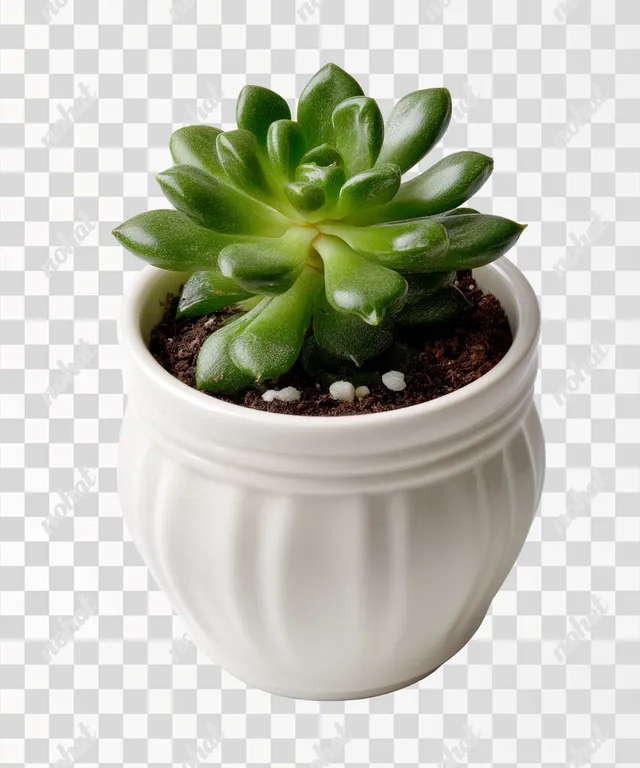 PNG Elegant Small Succulent Plant in White Ceramic Pot
