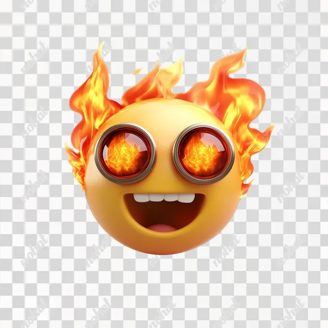 Free: PNG Emojis with Fire Eyes: Expressive Symbols for Digital ...