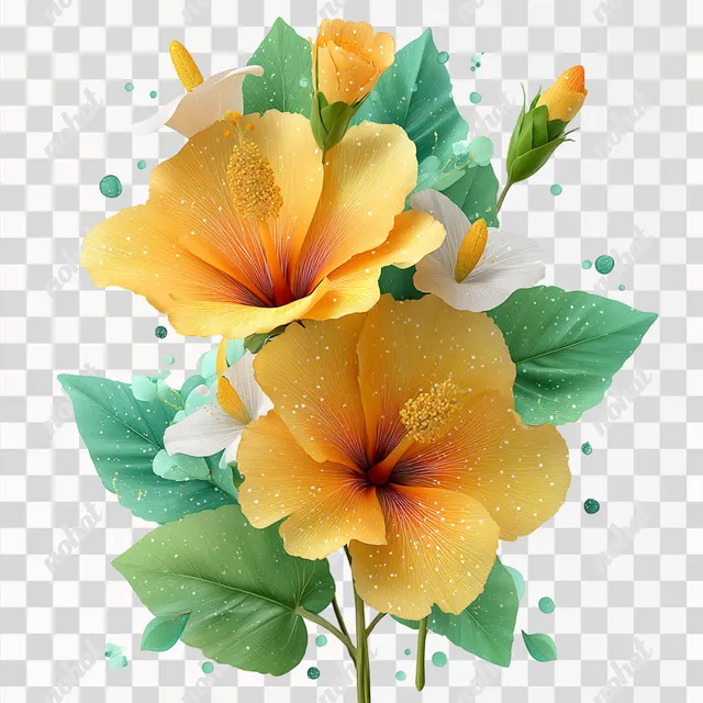PNG Fantasy Hibiscus Flower Bouquet with Heliconia