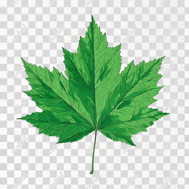 PNG Flat Maple Leaf Illustration