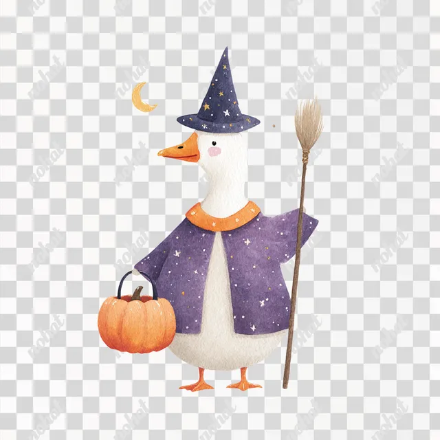 PNG Halloween Goose Wizard Illustration