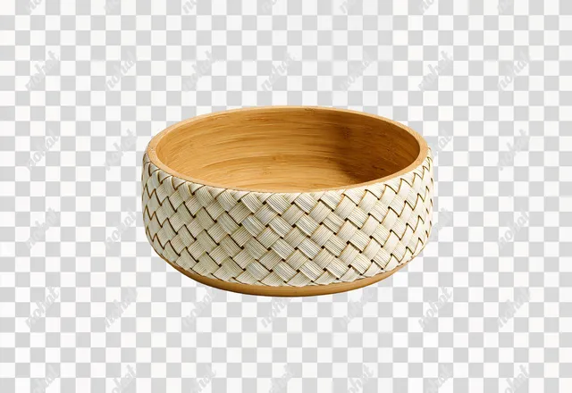 PNG Hand-Woven Bamboo Cat Bowl
