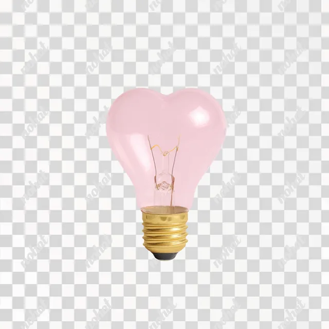 PNG Heart-Shaped Pink Light Bulb
