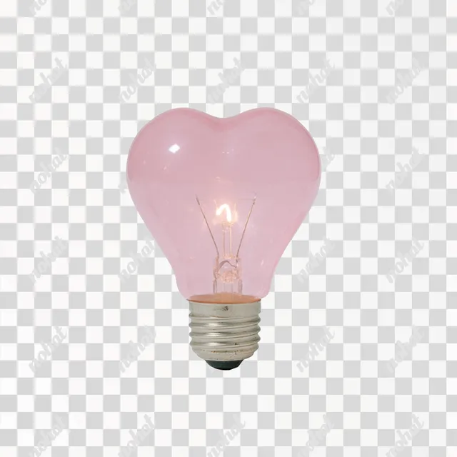 PNG Heart-Shaped Pink Light Bulb