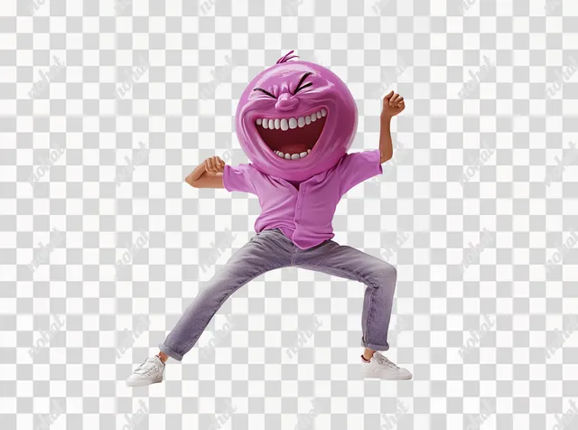 PNG Joyful Dancing Emoji Character in Playful 3D Style