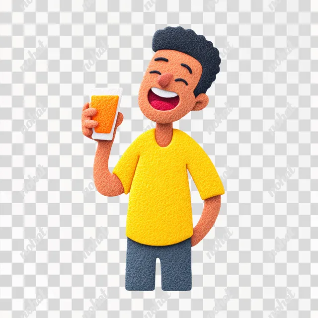 PNG Joyful Man Laughing While Drinking