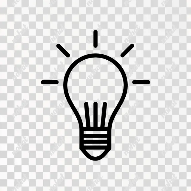 PNG Light Bulb Off Icon - Minimalist Vector Illustration