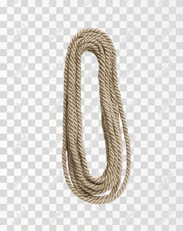 PNG Long Thin Rope Isolated on White Background for Home Decor Use