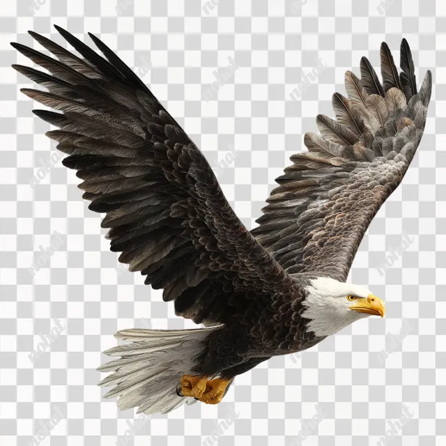 PNG Majestic Bald Eagle in Flight