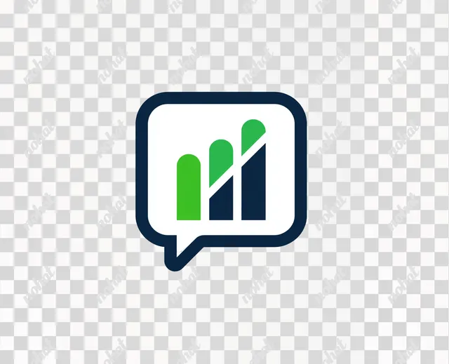 PNG Minimal Vector Icon of Chat Bubble with Growth Bars