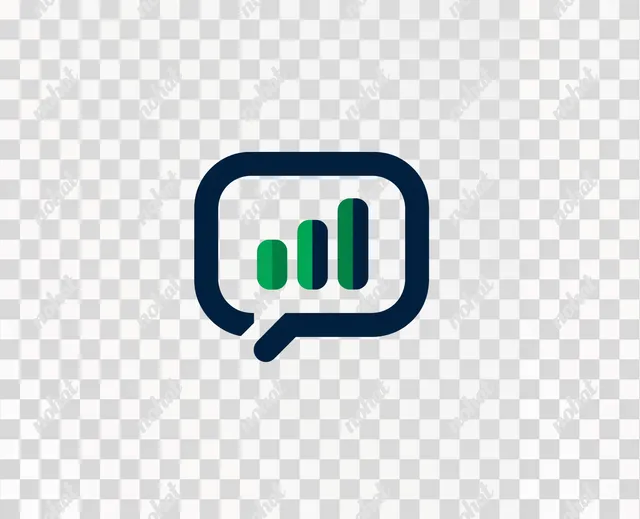 PNG Minimalist Chat Bubble Icon with Growth Chart