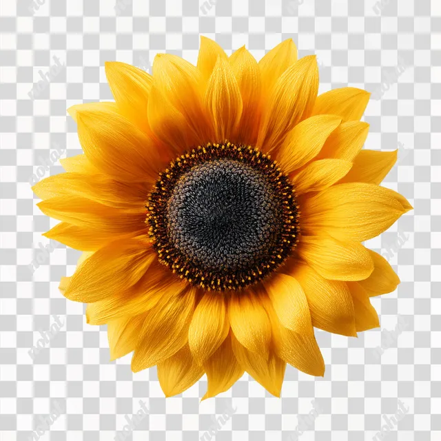 PNG Photorealistic Macro View of a Vibrant Sunflower