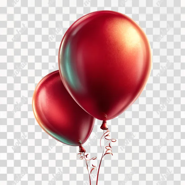 PNG Realistic Red Balloon on White Background