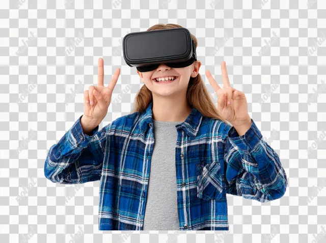 PNG Teenager Enjoying Virtual Reality Experience