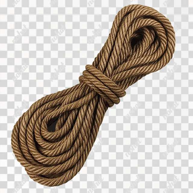 PNG Thick brown jute rope for home, yard, or outdoor use, 5m long