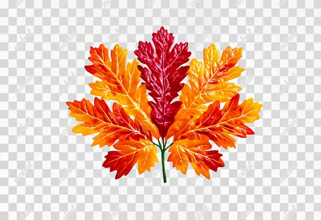 PNG Vibrant Autumn Tree Leaf Macro Shot