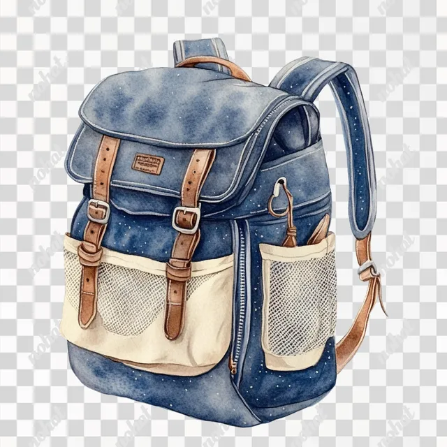 PNG Watercolor Sports Backpack Illustration