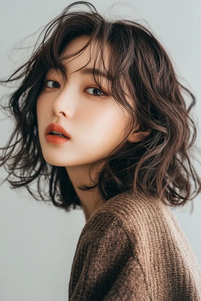 Polished Elegance: A Korean Model with Gorgeous Curls