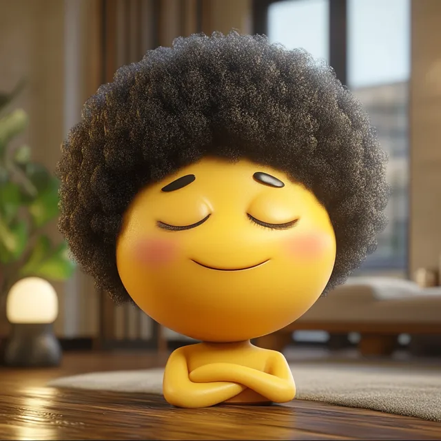 Quirky Emoji with Afro Enjoying a Spa Massage