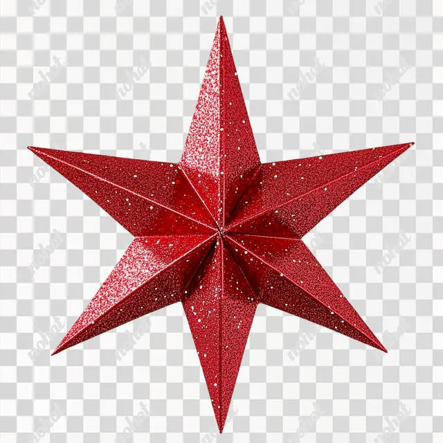 Radiant Red Star: A Shimmering Reflection
