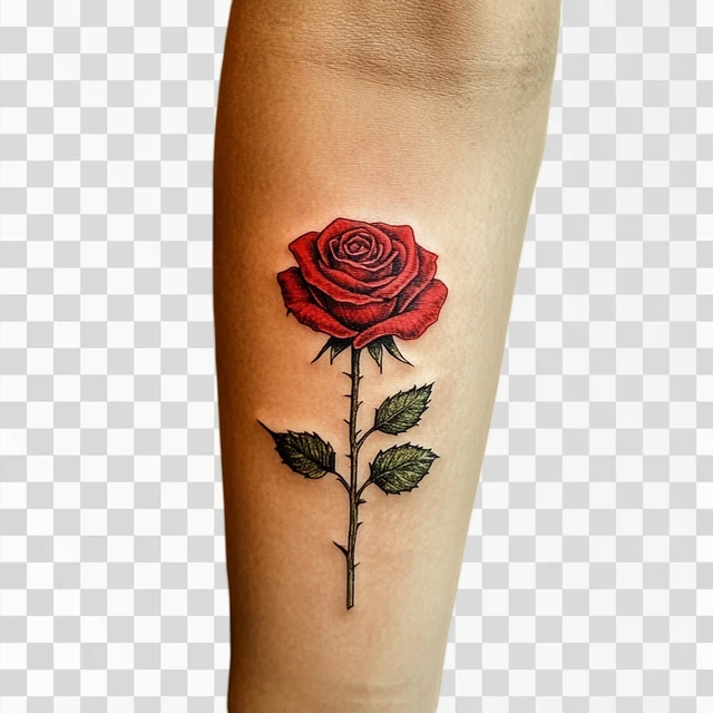 red rose from top