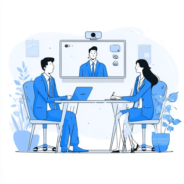 Remote Business Meeting Illustration