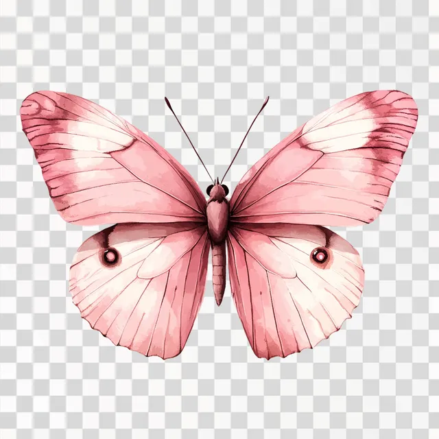 Retro Pink Butterfly: Cute Animation on White Background