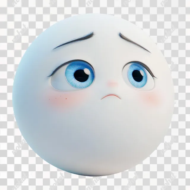 Sad Emoji Face: A Heartfelt Cartoon Expression in 3D