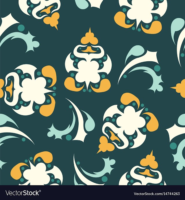 Seamless pattern vintage decorative elements vector image