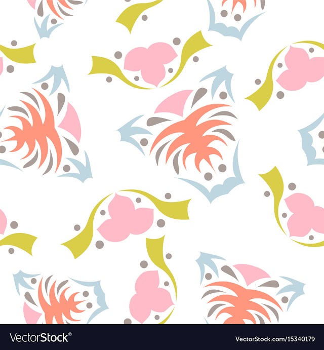 Seamless pattern vintage decorative elements vector image