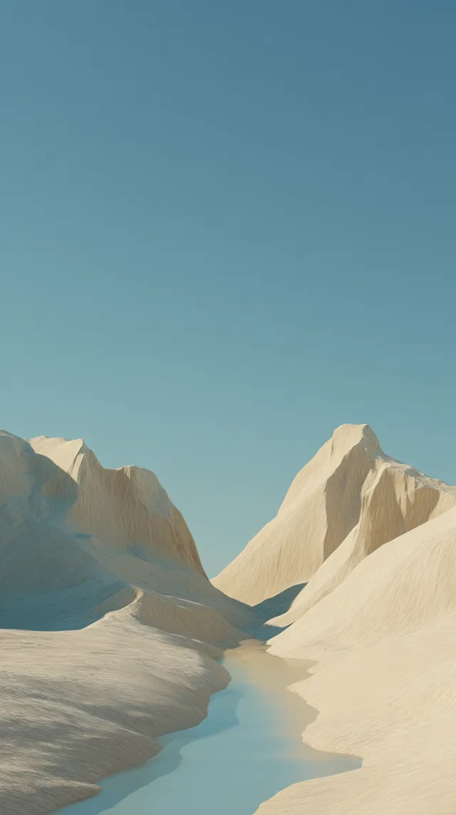 Serene Minimalist 3D Abstract Landscape