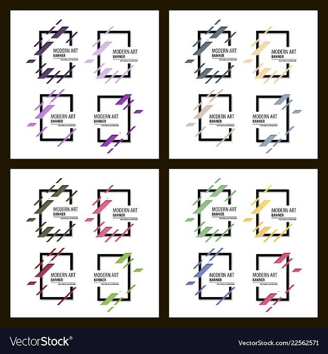 Set of a minimalistic hipster colored frame vector image