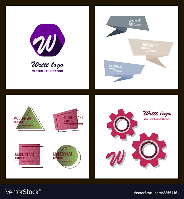 Set of a minimalistic hipster colored frame vector image