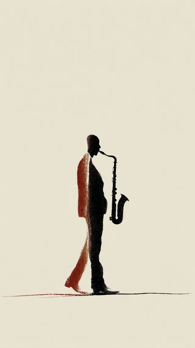 Silhouette of a Saxophonist on a Paris Sidewalk