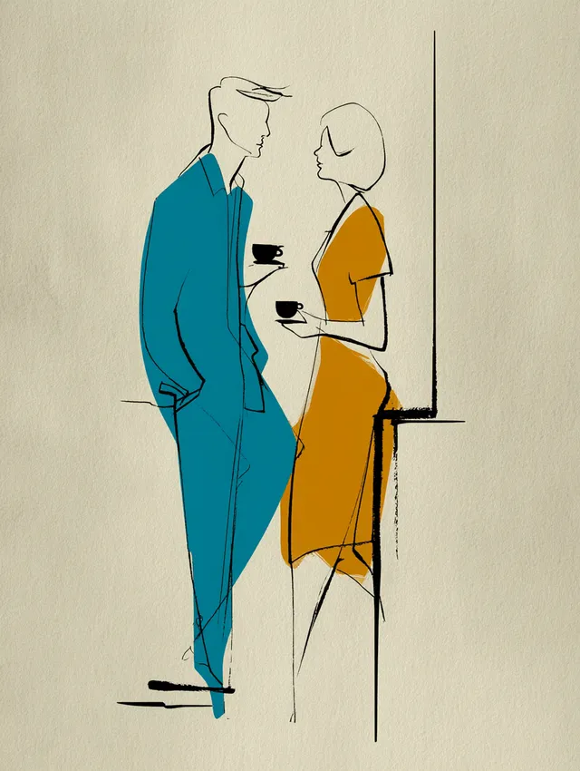 Silhouette of Lovers: Minimalist Coffee Moment