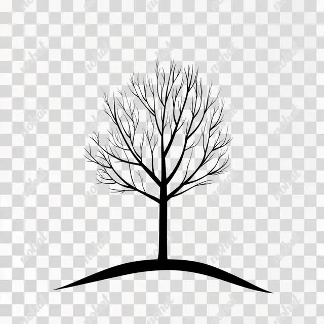 Simple Line Art Tree Clipart: Minimalist Design