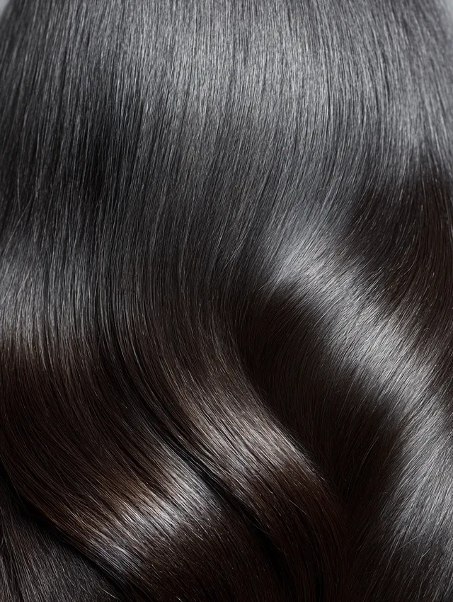 Smooth and Shiny Long Black Hair Texture